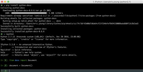 py file and store it in the same directory as python is installed. . Pip install docx